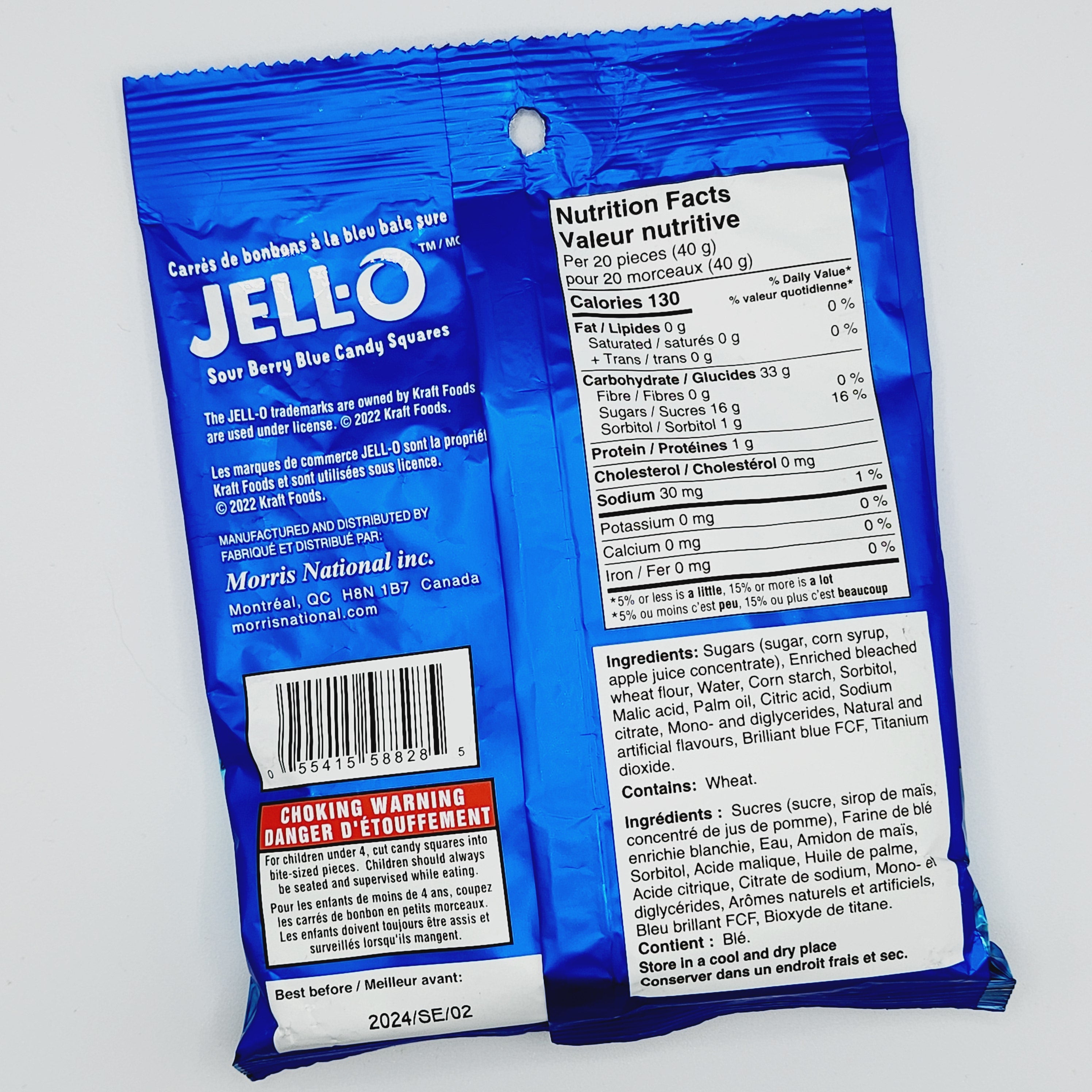 JELL-O Sour Berry Blue Candy Squares