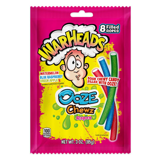 Warheads Ooze Chewz Sour Filled Ropes