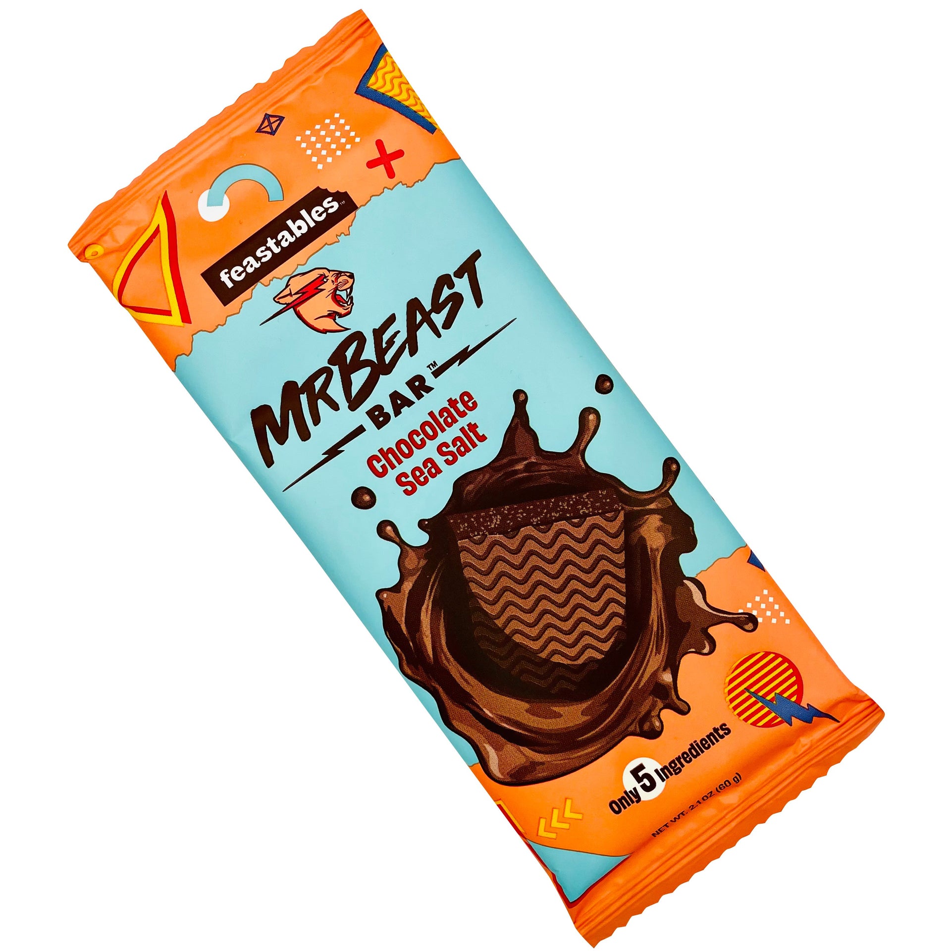 Feastables MrBeast Sea Salt Dark Chocolate Bar 2.1 oz 60g 1 Bar